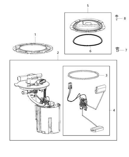 Module Kit Fuel Pump/Level Unit Diagram for 68319395AA