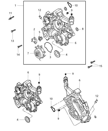 2008 Jeep Commander Pump Water Diagram for 53022189AC