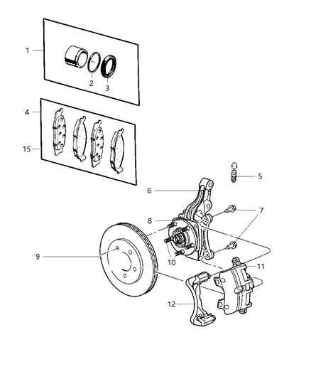 Pad Kit Front Disc Brake Diagram for 5191217AA