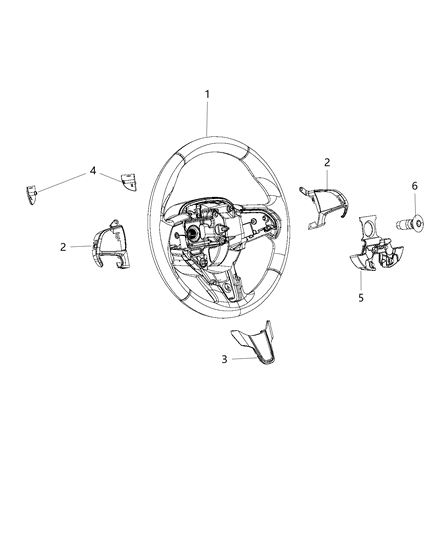 Bezel Steering Wheel Diagram for 5ZC66DX8AA