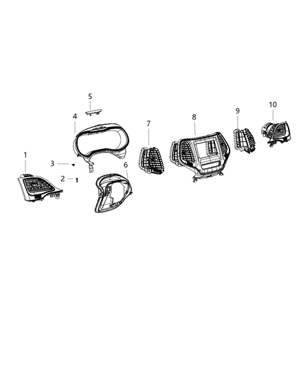 Outlet A/C & Heater Right Outboard Diagram for 6DB641XPAC