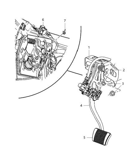 Pedal And Pad Brake Diagram for 4779559AE