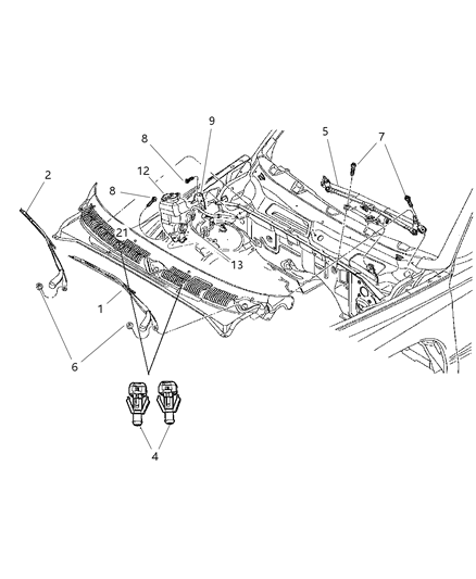 Blade Wiper Diagram for WB000021AF