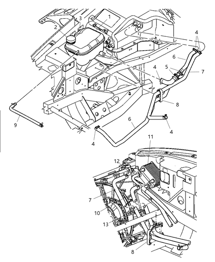 2004 Dodge Viper Line Oil Cooler Outlet Diagram for 5290001AC