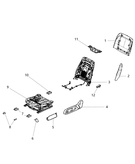 1995 Dodge B2500 Shield Seat Adjuster Diagram for 1UY33DX9AA