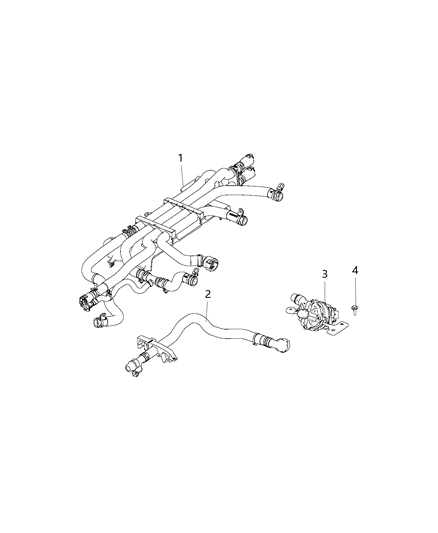 2009 Dodge Durango Pump Auxiliary Coolant Diagram for 68237836AA