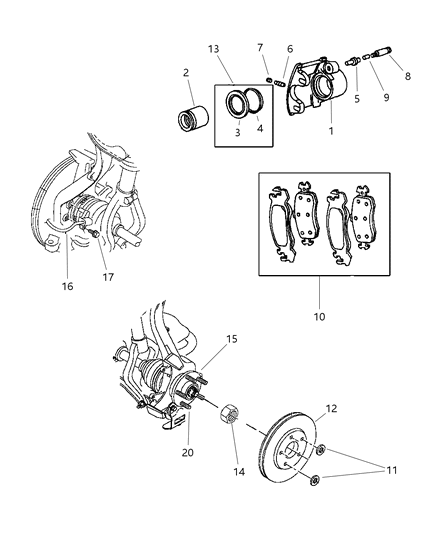 2023 Chrysler Pacifica Hub And Bearing Brake Diagram for 4593462AA