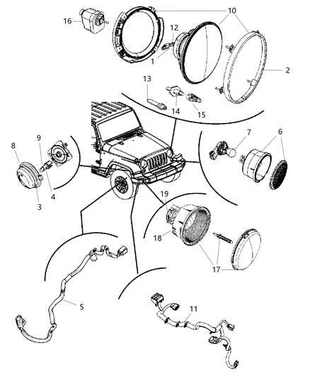 1985 Jeep J10 Wiring Headlamp Diagram for 68042585AA
