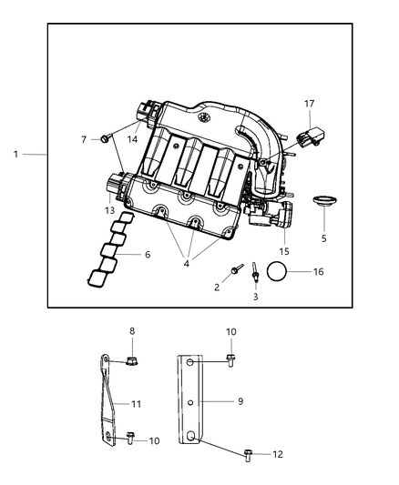 Gasket Throttle Body Diagram for 4593677AA