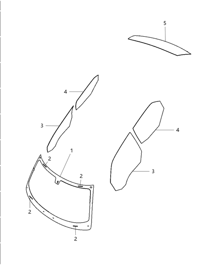2007 Dodge Ram 2500 Glass Front Door Diagram for 68068668AD