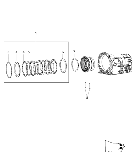 2012 Jeep Wrangler Disc Outer Diagram for 52108572AA