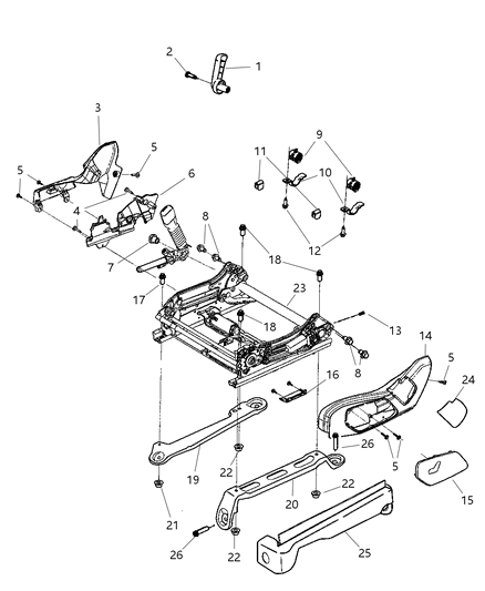 2012 Jeep Wrangler Shield Seat Adjuster Diagram for 5KD271DVAA