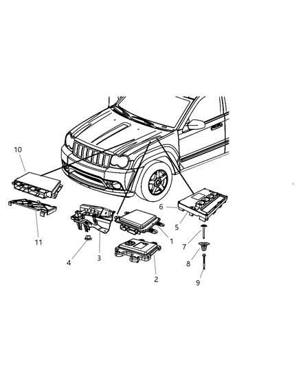 2014 Jeep Wrangler Module Powertrain Control Generic Diagram for R5150467AB