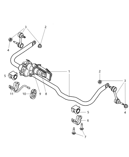 Stabilizer Bar Front Diagram for 52121754AD