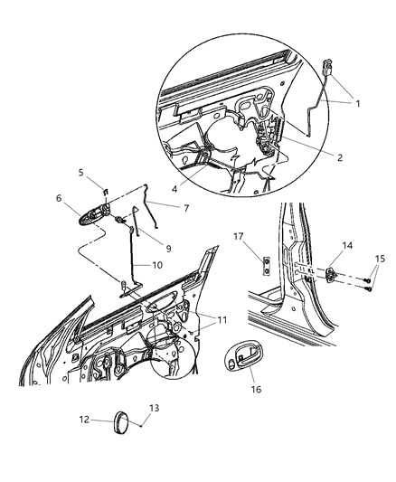 Latch Front Door Diagram for 4878833AH