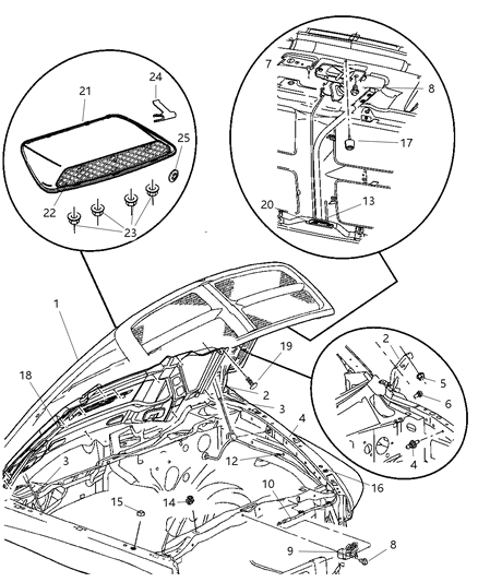 Bezel Hood Diagram for YL231R4AB
