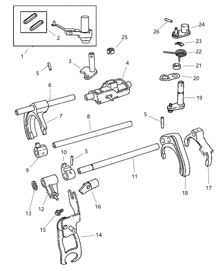 1988 Dodge Grand Caravan Lug Third And Fourth Shift Diagram for 4761179