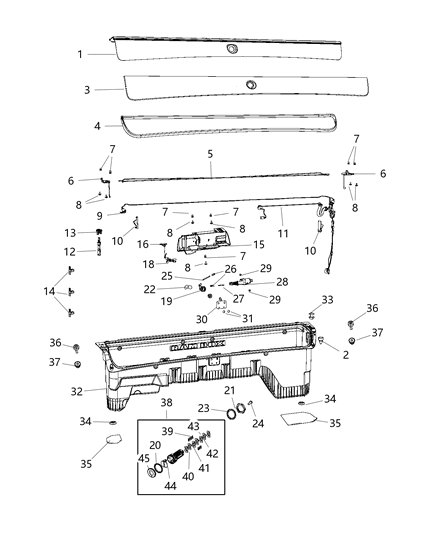 Rivet Latch Attach Diagram for 68206095AA