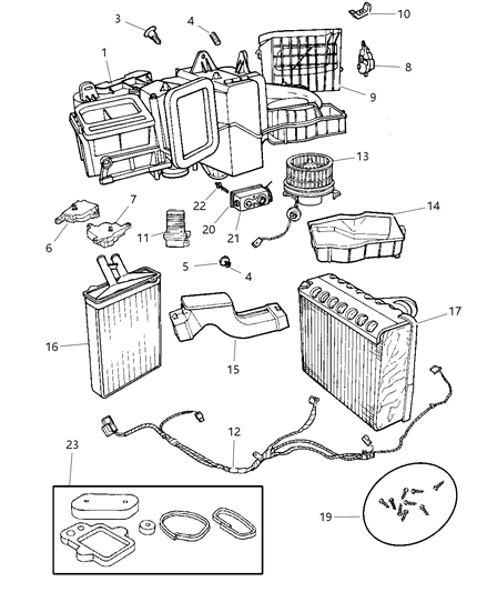1996 Chrysler Town & Country Seal Kit A/C And Heater Unit Diagram for 5010977AA
