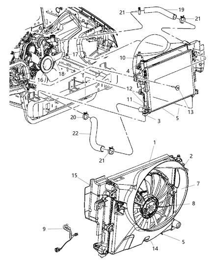 2021 Jeep Grand Cherokee L Hose Radiator Outlet Diagram for 55116869AB