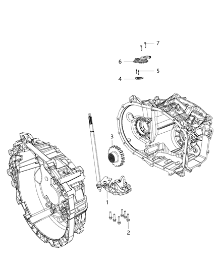 2016 Jeep Renegade Bushing Transmission Range Sensor Diagram for 68252224AA