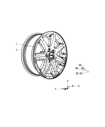 2013 Ram 2500 Wheel Aluminum Diagram for 1DT35PAKAA