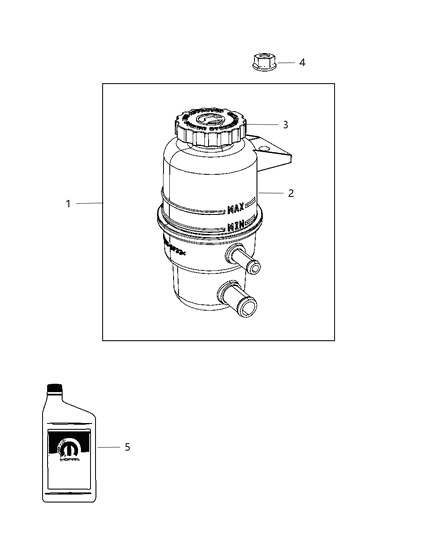 Reservoir Power Steering Fluid Diagram for 4721497AB