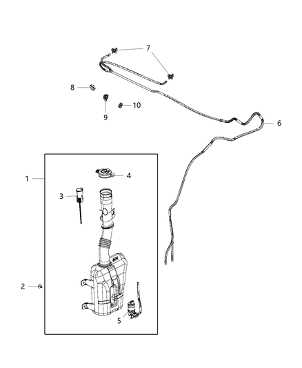 Reservoir Windshield Washer Diagram for 68266403AA