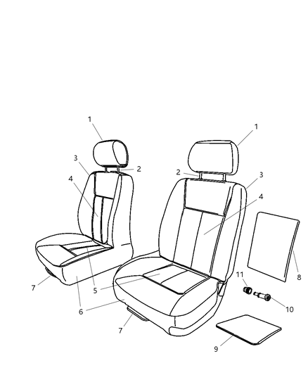 Cover Front Seat Cushion Diagram for 1JM891D5AA