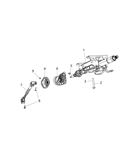 Shaft Steering Column Intermediate Diagram for 5057539AG