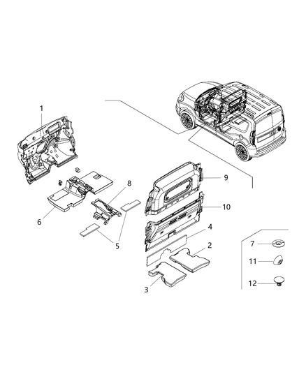 Silencer Tunnel Diagram for 68266796AA
