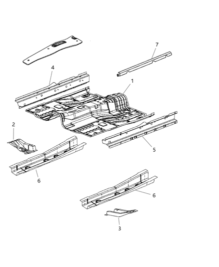 1984 Dodge D350 Pan Front Floor Diagram for 5183908AA