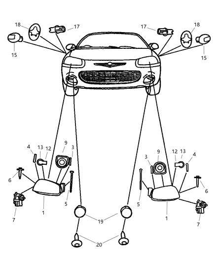 1998 Dodge Grand Caravan Module Headlamp Diagram for 4806037AB