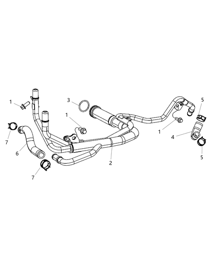 2003 Dodge Ram 2500 Hose Coolant Diagram for 68147602AA