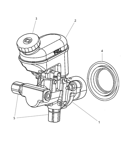 2004 Chrysler PT Cruiser Master Cylinder Brake Diagram for V1107973AA