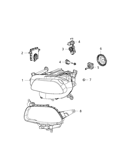 2009 Chrysler Town & Country Module Headlamp Leveling Diagram for 68226792AA