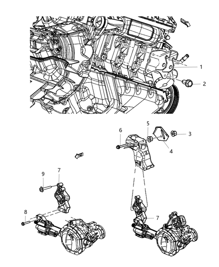 Insulator Engine Mount Diagram for 68044126AC