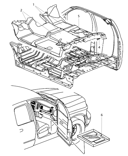 2016 Ram 2500 Carpet Floor Complete Diagram for 1XF22DX9AC