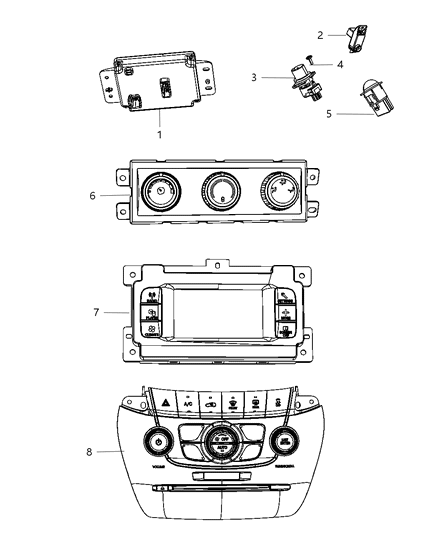 Control A/C And Heater - Auxiliary Diagram for 55111312AA