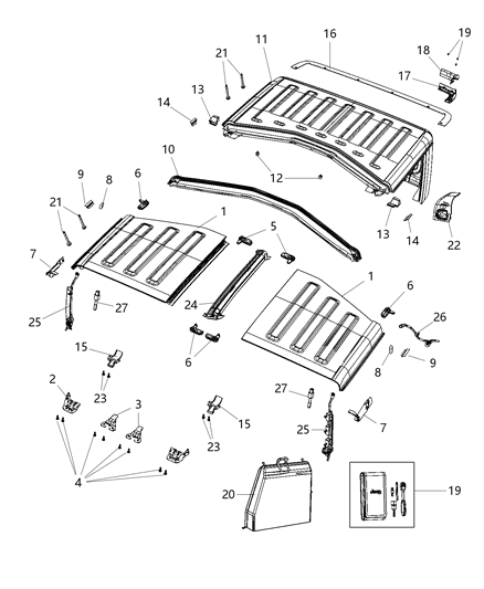 Pin Locating Hard Top Locator Pin Diagram for 68028750AB