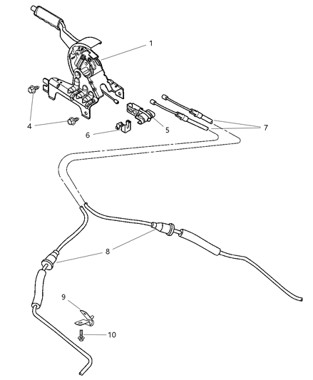 Lever Parking Brake Diagram for 4764894AD