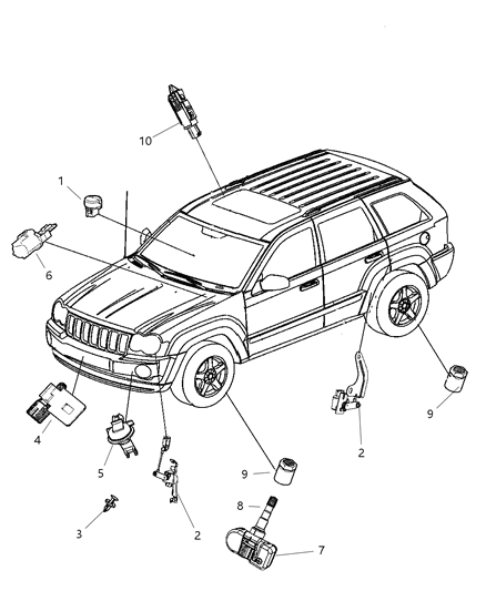 2014 Jeep Wrangler Sensor Headlamp Diagram for 55079006AD
