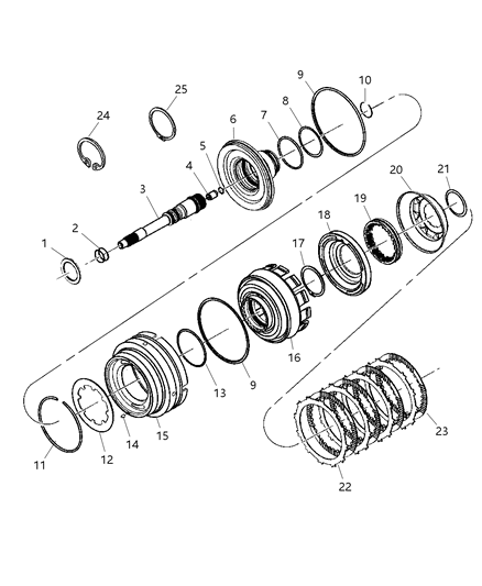 Retainer Package Input Clutch 45Rfe Diagram for 68009648AA