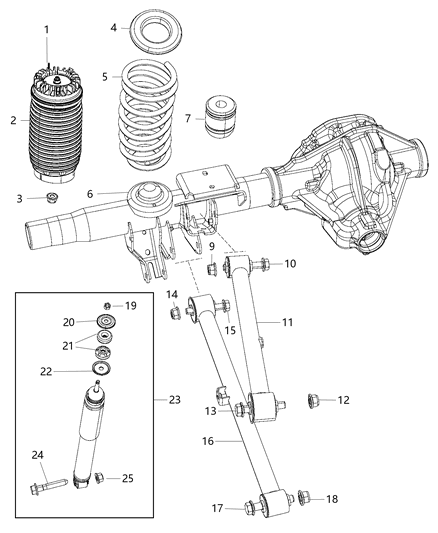 Shock Absorber Kit Suspension Rear Diagram for 68233932AB
