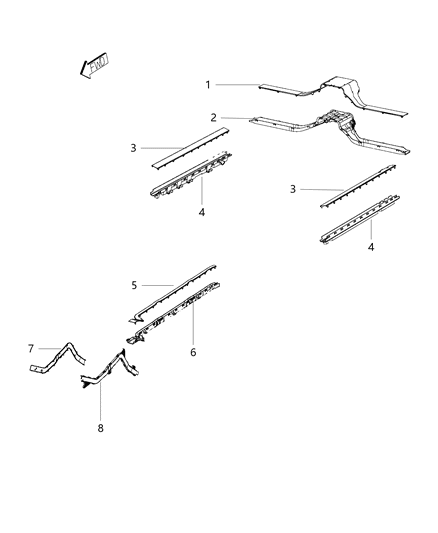 2019 Jeep Wrangler Trough Wiring Wheelhouse Diagram for 68217850AA