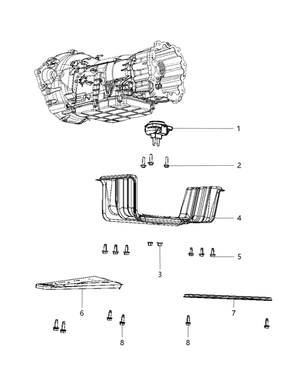 Isolator Transmission Mount Diagram for 68032661AD
