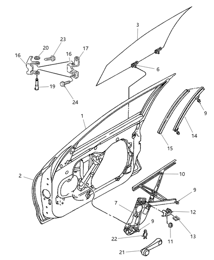 Hinge Front Door Lower Diagram for 4814463AB