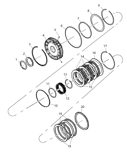 2007 Chrysler PT Cruiser Retainer Transmission 2ND And 4TH Clutch Piston Diagram for 4799498AB
