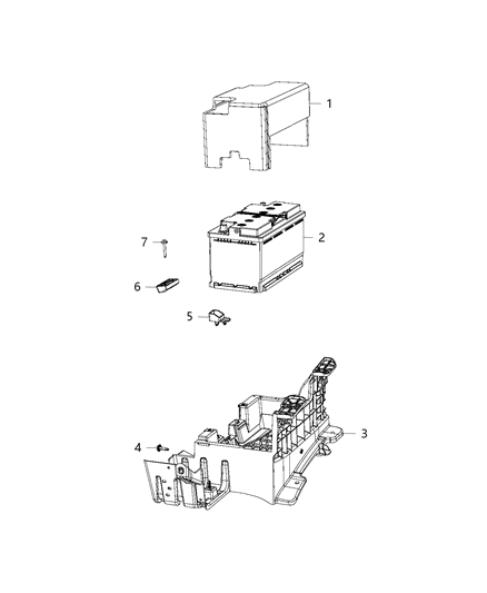 1991 Dodge Spirit Shield Battery Diagram for 56029822AC