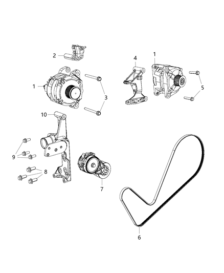 2017 Ram 2500 Generator Engine Diagram for 4801768AC